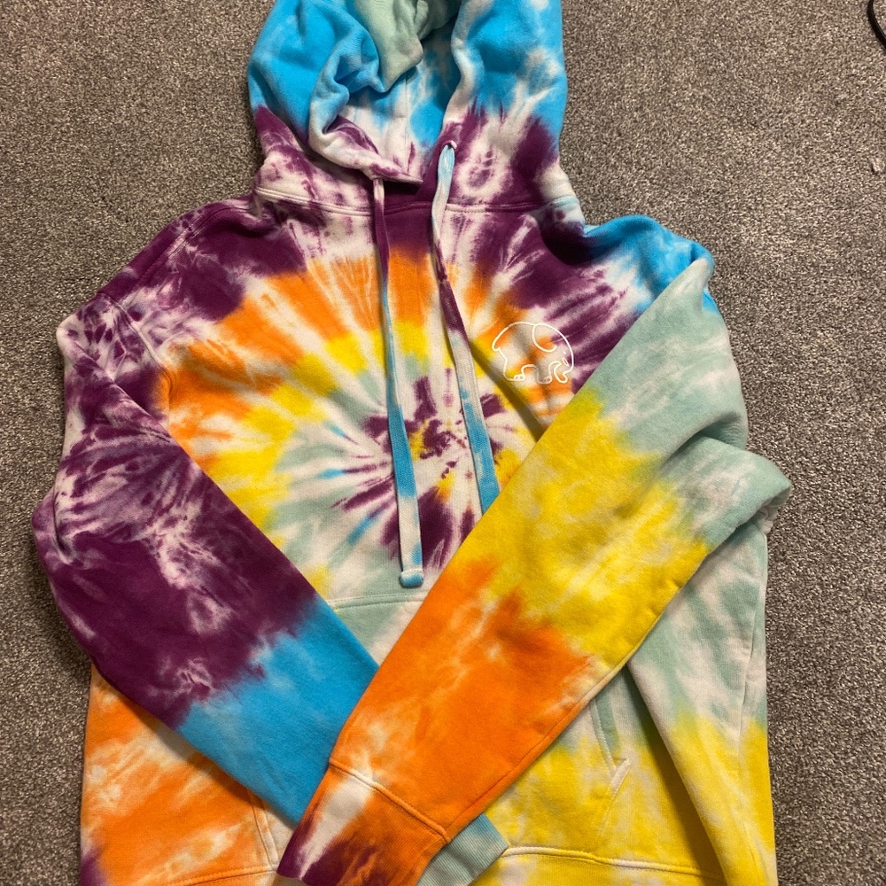 Tie dye Rainbow Ivory Ella Hoodie S
